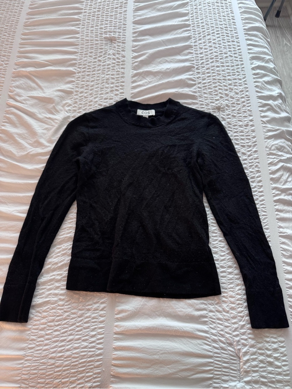 COS Black Crew Neck Long-Sleeve Sweater